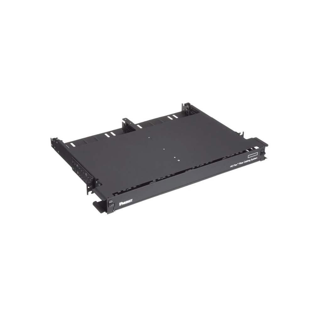 Panel de Distribución de Fibra Óptica con Bandeja Deslizable, Acepta 12 Cassettes HD Flex en 6 Espacios, Hasta 144 Fibras, 1 UR