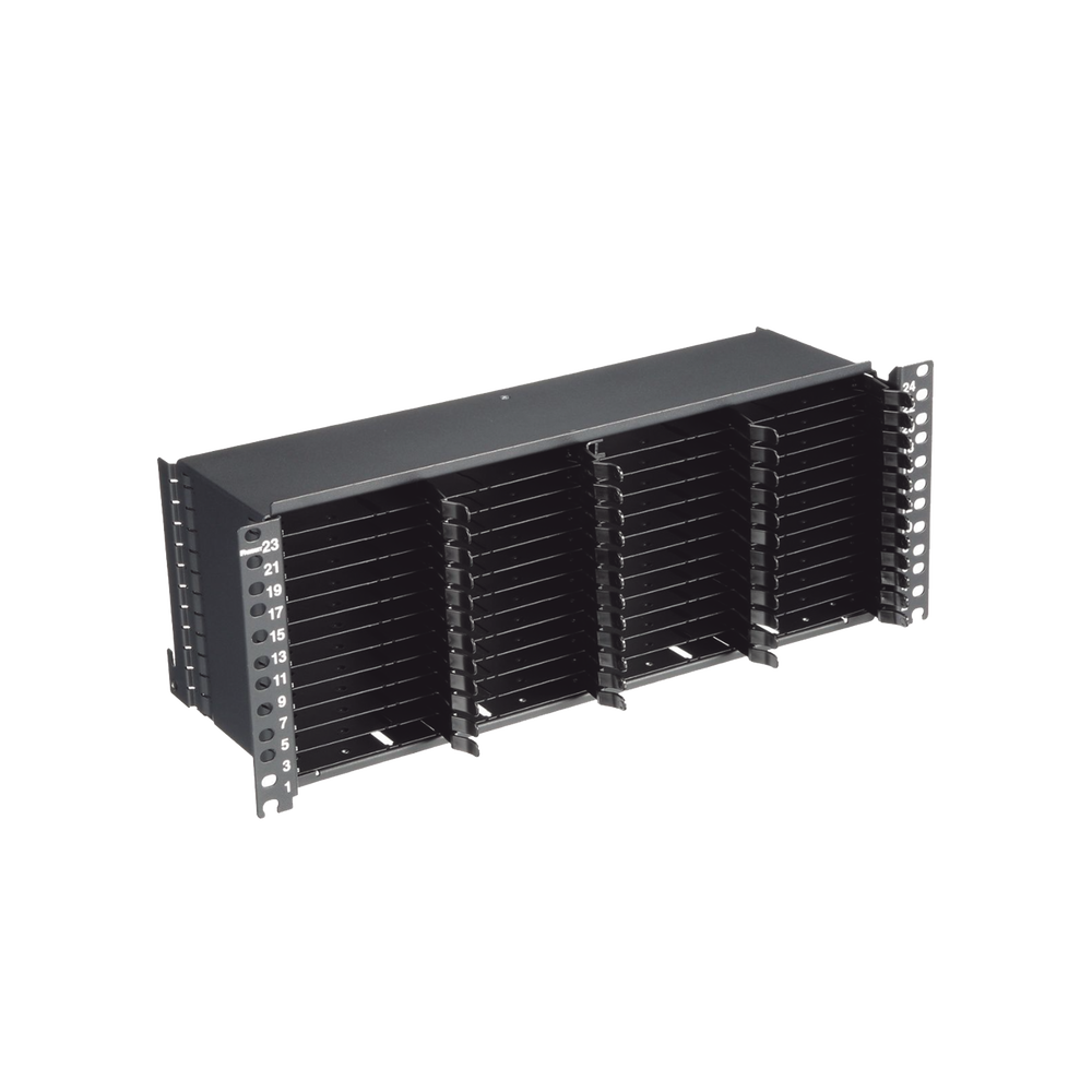 Panel de Distribución de Fibra Óptica, Acepta 12 Cassettes HD Flex y 144 Fibras por UR, 4 UR