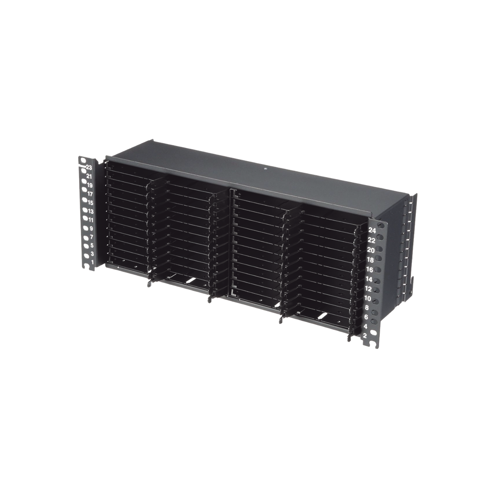 Panel de Distribución de Fibra Óptica, Acepta 12 Cassettes HD Flex y 144 Fibras por UR, 4 UR