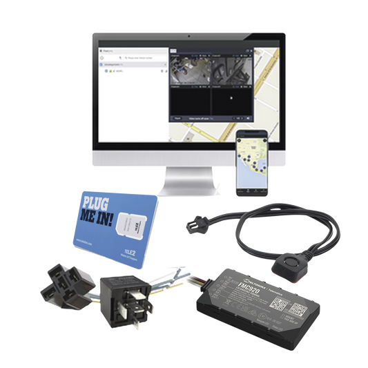 KIT de Localizador 4G LTE, SIM SIM30M2M, VOUCHER POR 1 Mes, Plataforma Por 1 Mes, Relevador y Botón de Pánico.