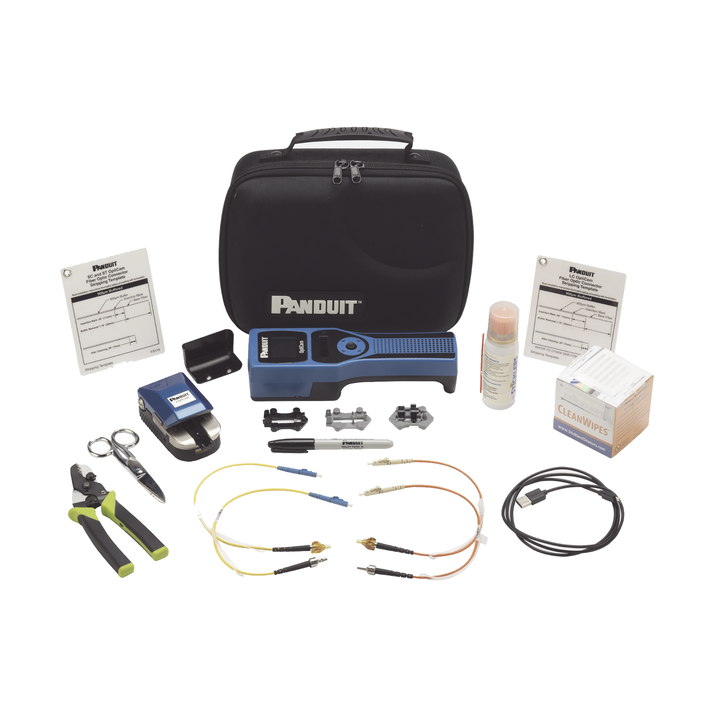 Kit Completo de Herramienta OCTT Opticam 2 de Panduit, para Terminaci�n de Conectores Pre-Pulidos LC, SC o ST, Incluye Desforradora y Cleaver