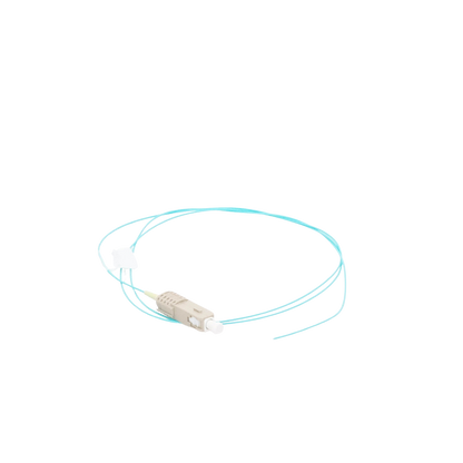 Pigtail de Fibra Óptica LC Simplex, Multimodo OM3 XGLO 50/125, OFNR, Color Aqua, 1 Metro (3.28 Pies)