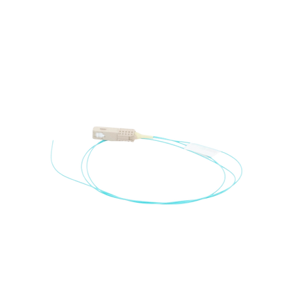 Pigtail de Fibra Óptica LC Simplex, Multimodo OM3 XGLO 50/125, OFNR, Color Aqua, 1 Metro (3.28 Pies)