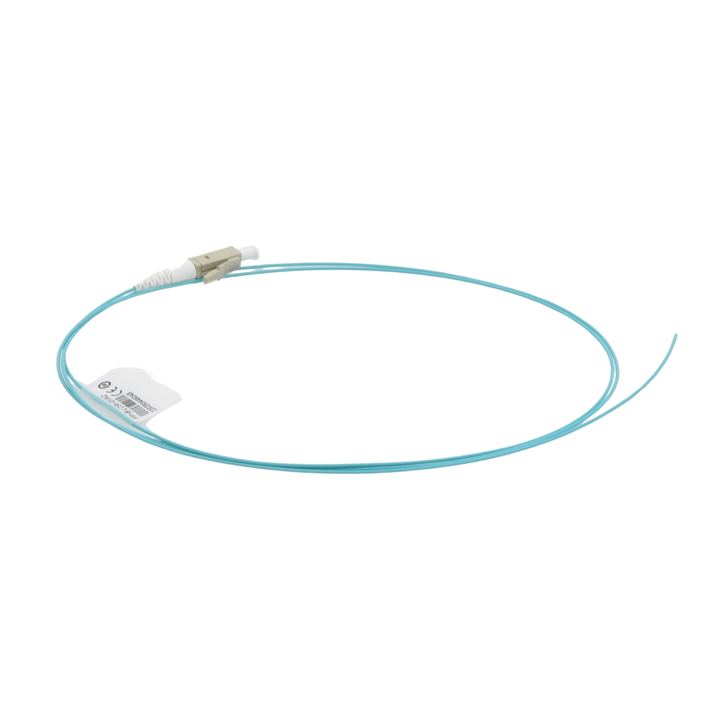 Pigtail de Fibra �ptica LC Simplex, Multimodo OM4 XGLO 50/125, OFNR, Color Aqua, 1 Metro (3.28 Pies)