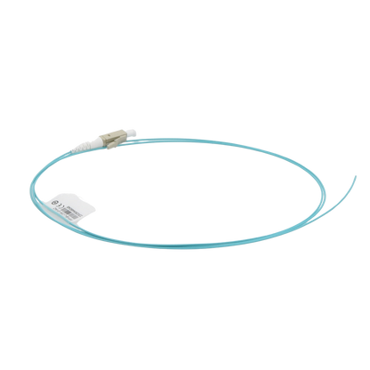 Pigtail de Fibra �ptica LC Simplex, Multimodo OM4 XGLO 50/125, OFNR, Color Aqua, 1 Metro (3.28 Pies)