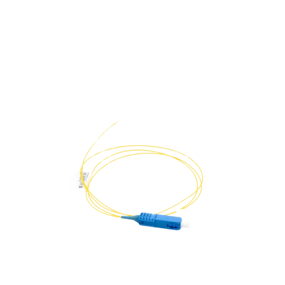Pigtail de Fibra Óptica SC/UPC Simplex, Monomodo OS1/OS2 XGLO, OFNR, Color Amarillo, 1 Metro (3.28 Pies)