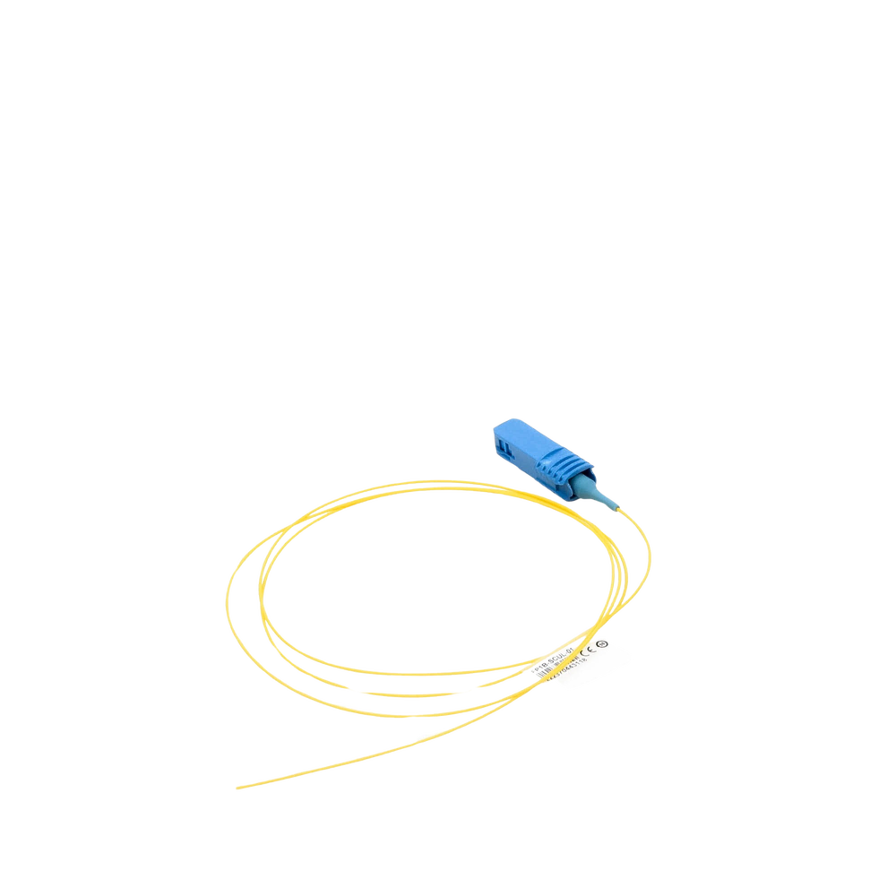 Pigtail de Fibra Óptica SC/UPC Simplex, Monomodo OS1/OS2 XGLO, OFNR, Color Amarillo, 1 Metro (3.28 Pies)