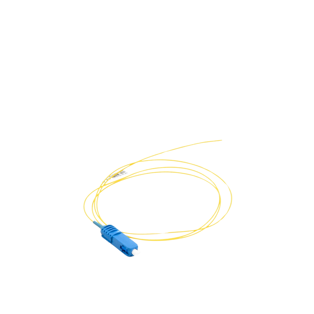 Pigtail de Fibra Óptica SC/UPC Simplex, Monomodo OS1/OS2 XGLO, OFNR, Color Amarillo, 1 Metro (3.28 Pies)