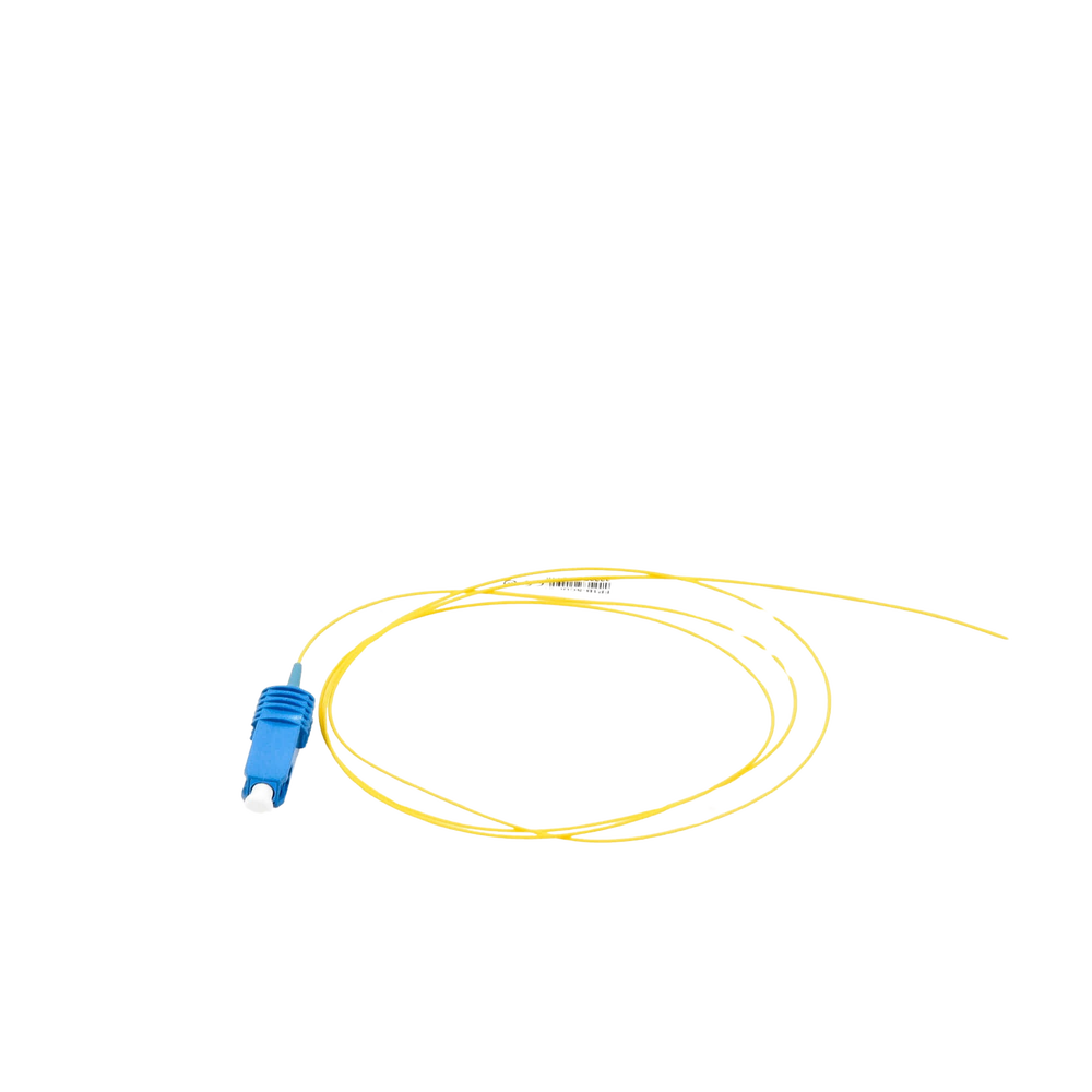 Pigtail de Fibra Óptica SC/UPC Simplex, Monomodo OS1/OS2 XGLO, OFNR, Color Amarillo, 1 Metro (3.28 Pies)