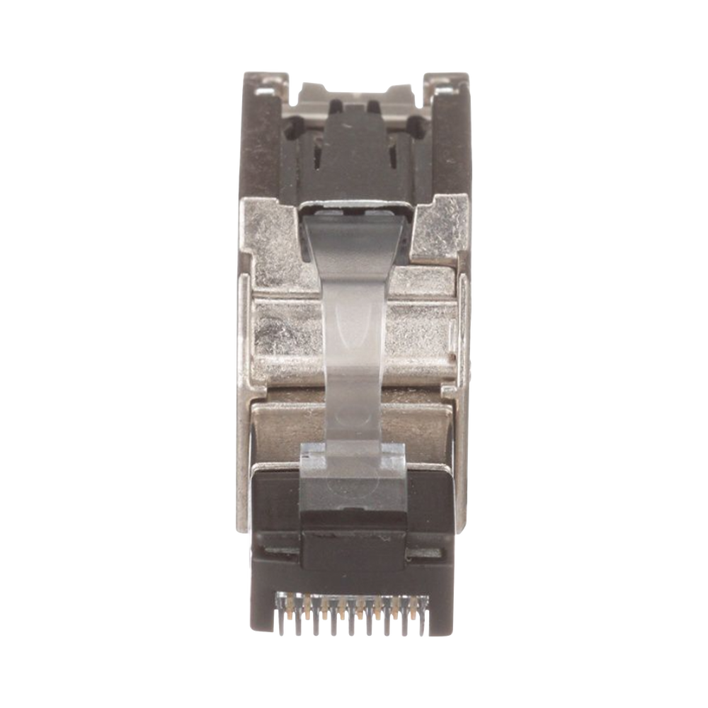 Plug RJ45 Blindado, Instalación Recta, Terminación en Campo Certificable, Compatible con Cat5e, Cat6 y Cat6A, Color Plata