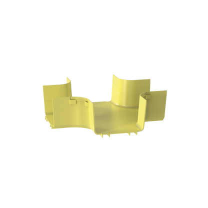 Accesorio de 4 Vías Horizontal, Con Ángulos a 90º, Para Canaletas FiberRunner™ 6X4, Color Amarillo