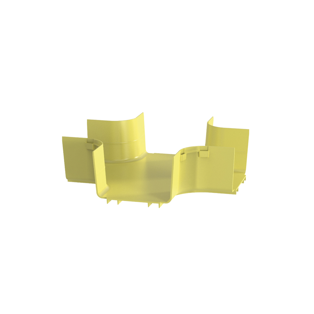 Accesorio de 4 Vías Horizontal, Con Ángulos a 90º, Para Canaletas FiberRunner™ 6X4, Color Amarillo