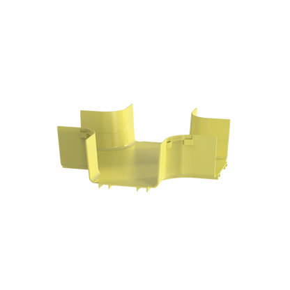 Accesorio de 4 Vías Horizontal, Con Ángulos a 90º, Para Canaletas FiberRunner™ 6X4, Color Amarillo