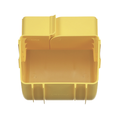 Bajada Vertical Interior de 90º con Tapa, Para uso con Canaletas 6X4 FiberRunner™, Color Amarillo