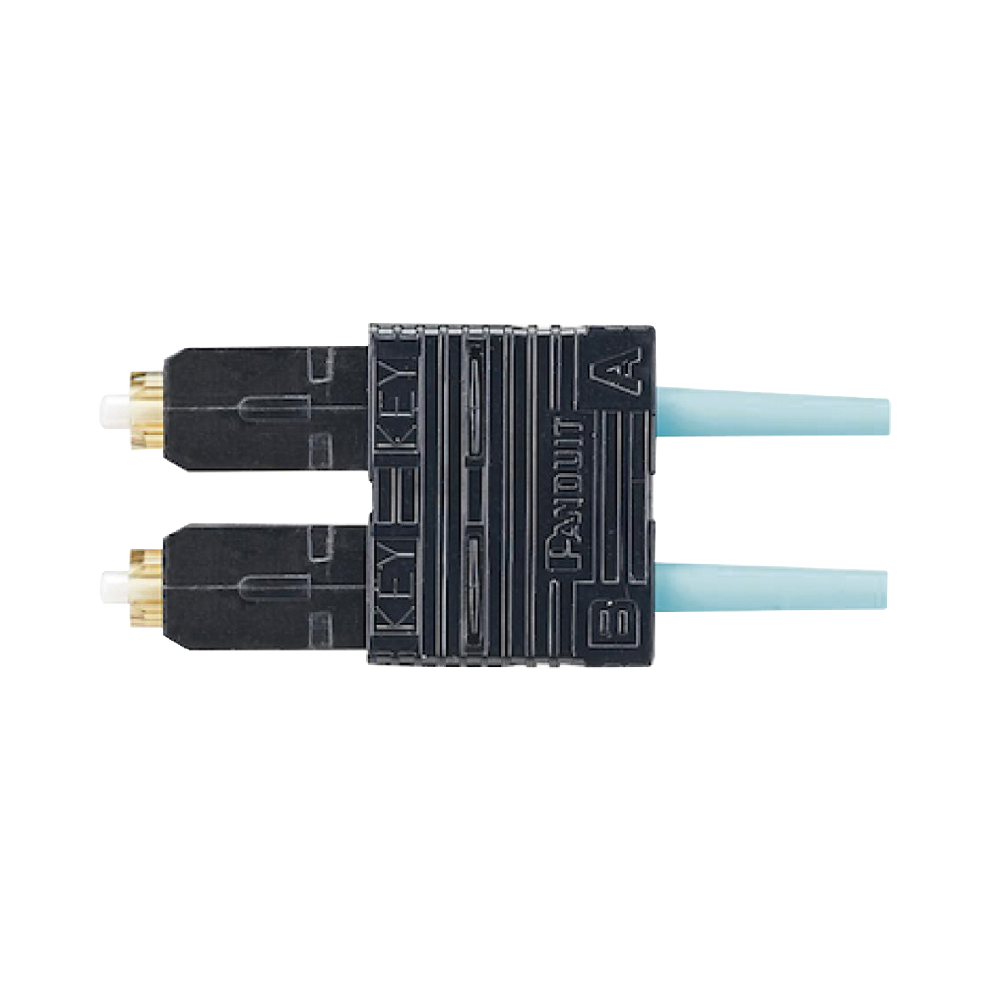 Conector de Fibra Óptica SC Duplex OptiCam, Multimodo 50/125 OM3/OM4, Pre-pulido, Color Aqua