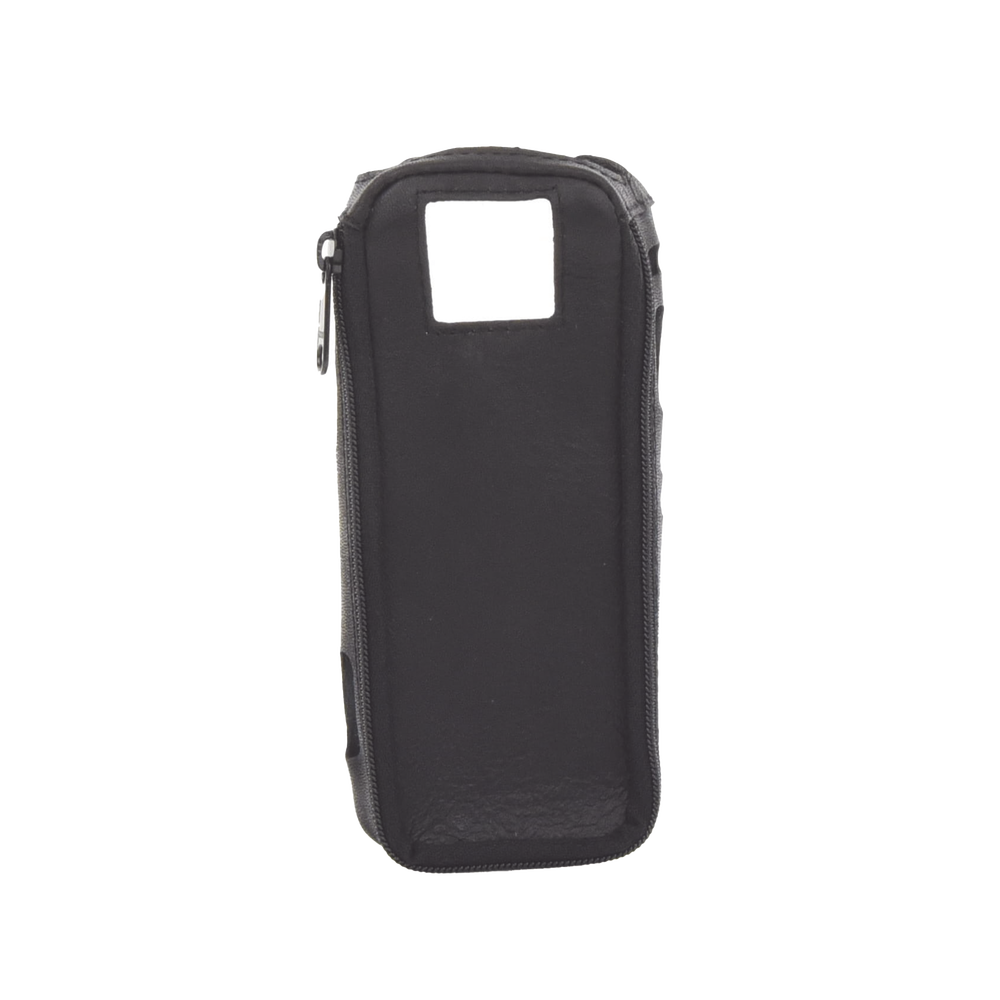Funda Reforzada en Piel para Cinto, con Cierre y Amplio Visor Frontal Transparente para Radios Aéreos IC-A25.