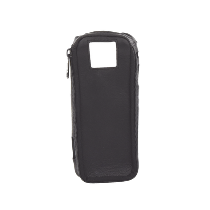 Funda Reforzada en Piel para Cinto, con Cierre y Amplio Visor Frontal Transparente para Radios Aéreos IC-A25.