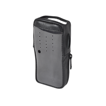 Funda de Piel Reforzada, Versión 2 de Fácil Acceso y Cubierta Frontal de Plástico Transparente para los Radios TK-2000KV2, TK-3000KV2