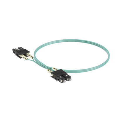 Jumper de Fibra Optica Multimodo 50/125 OM3, SC-SC Duplex, OFNR (Riser), Color Aqua, 2 Metros (6.56 Pies)