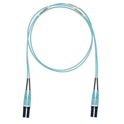 Jumper de Fibra Optica Multimodo 50/125 OM3, LC-LC Duplex, LSZH (Cero Halógenos), Color Aqua, 2 Metros (6.56 Pies)