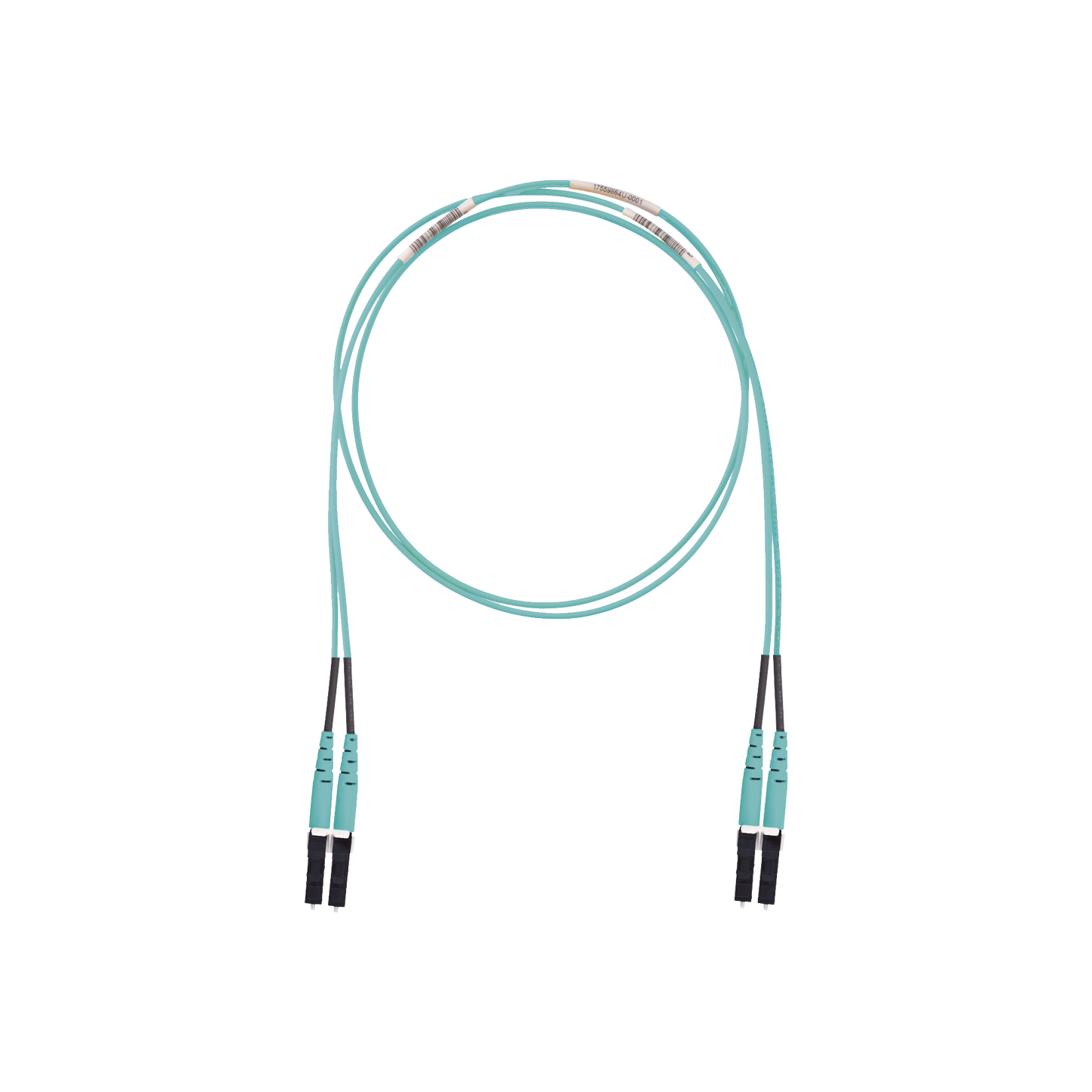 Jumper de Fibra Optica Multimodo 50/125 OM3, LC-LC Duplex, LSZH (Cero Halógenos), Color Aqua, 10 Metros (32.81 Pies)