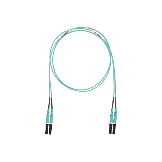 Jumper de Fibra Optica Multimodo 50/125 OM3, LC-LC Duplex, LSZH (Cero Halógenos), Color Aqua, 10 Metros (32.81 Pies)