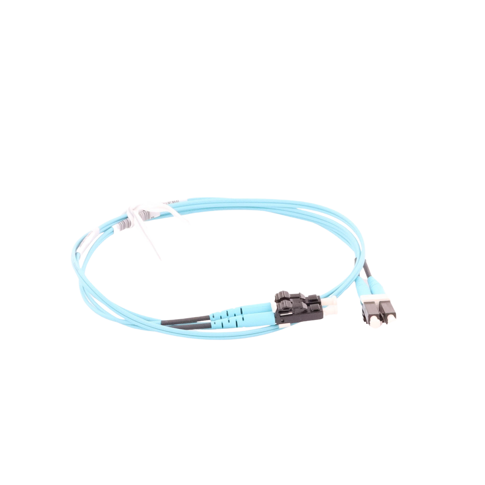 Jumper de Fibra Optica Multimodo 50/125 OM3, LC-LC Duplex, OFNR (Riser), Color Aqua, 1 Metro (3.28 Pies)