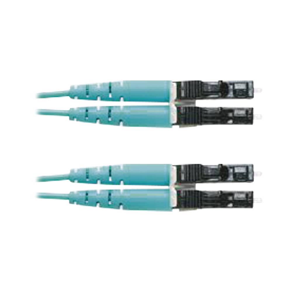 Jumper de Fibra Optica Multimodo 50/125 OM3, LC-LC Duplex, OFNR (Riser), Color Aqua, 3 Metros (9.84 Pies)