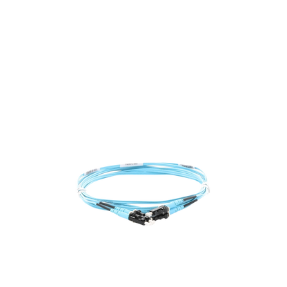 Jumper de Fibra Optica Multimodo 50/125 OM3, LC-LC Duplex, OFNR (Riser), Color Aqua, 3 Metros (9.84 Pies)
