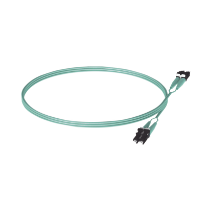 Jumper de Fibra Optica Multimodo 50/125 OM3, LC-LC Duplex, OFNR (Riser), Color Aqua, 5 Metros (16.40 Pies)