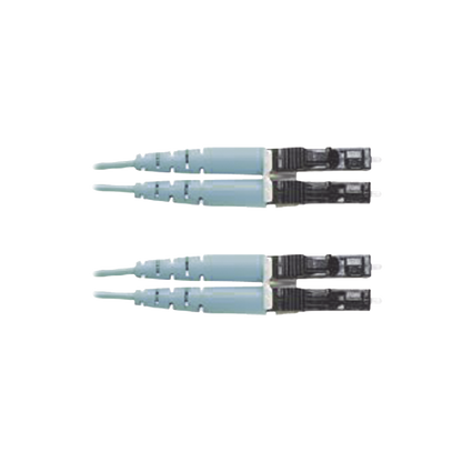 Jumper de Fibra Optica Multimodo 50/125 OM3, LC-LC Duplex, OFNR (Riser), Color Aqua, 7 Metros (22.97 Pies)