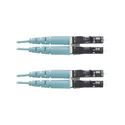 Jumper de Fibra Optica Multimodo 50/125 OM3, LC-LC Duplex, OFNR (Riser), Color Aqua, 25 Metros (82.02 Pies)