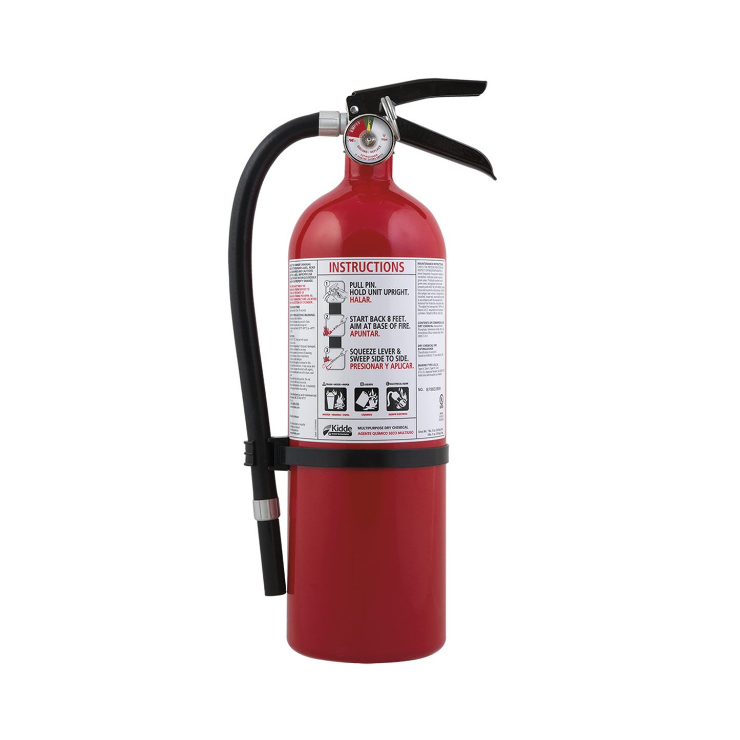 Extintor Desechable de Polvo Químico Seco �?? Fuegos Clase A, B y C �?? Talleres y Garaje �?? Paquete con 4 �?? Cilindro Blanco �?? 5.5 lb Pieza
