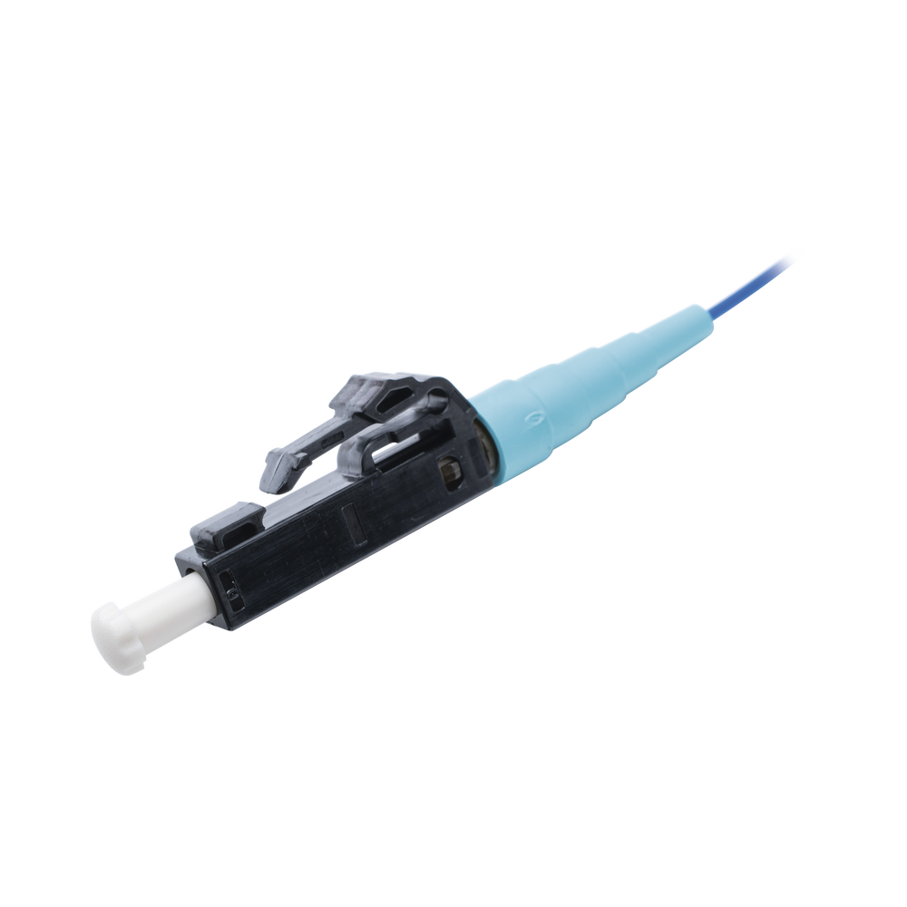 Pigtail de Fibra Óptica LC Simplex, Multimodo OM4 50/125, 900um, Color Aqua, 3 Metros (9.84 Pies)