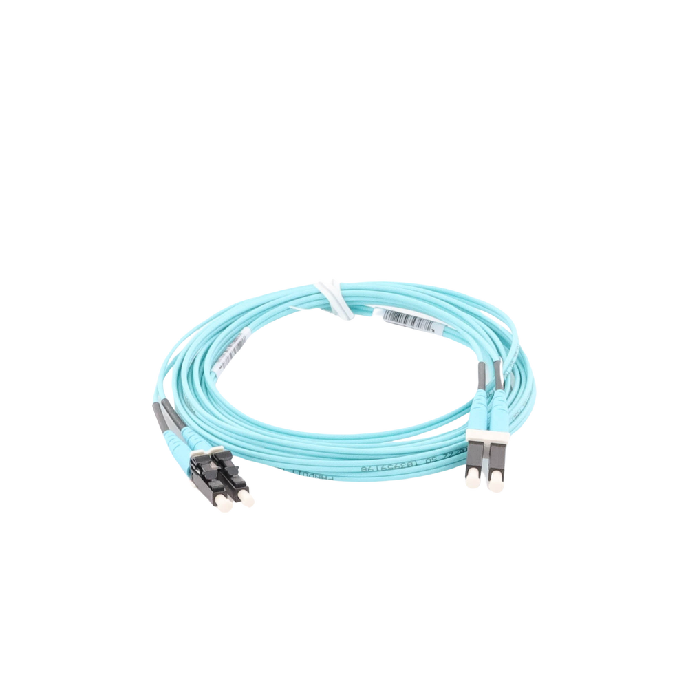 Jumper de Fibra Optica Multimodo 50/125 OM4, LC-LC Duplex, OFNR (Riser), Color Aqua, 3 Metros (9.84 Pies)