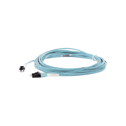 Jumper de Fibra Optica Multimodo 50/125 OM4, LC-LC Duplex, OFNR (Riser), Color Aqua, 10 Metros (32.81 Pies)
