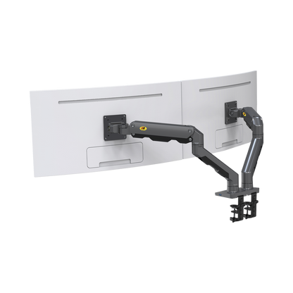 Montaje de Escritorio articulado para 2 monitores de 27-34" /  Soporta hasta 16 kg  por brazo/ Vesa 75 x 75 / 100 x 100 / Acero / Giro: 360°