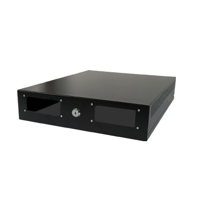 Gabinete Metálico de Seguridad para DVR/NVR. Tamaño Max. de DVR/NVR: 445 x 88 x 400 mm (An. x Al. x Prof.)