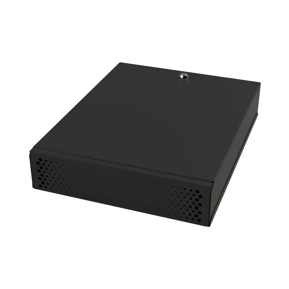 Gabinete Metálico para DVR/NVR. Tamaño Max. de DVR/NVR: 445 x 88 x 400mm (An.xAl.xProf.). Compatible con Fuente SLIM.