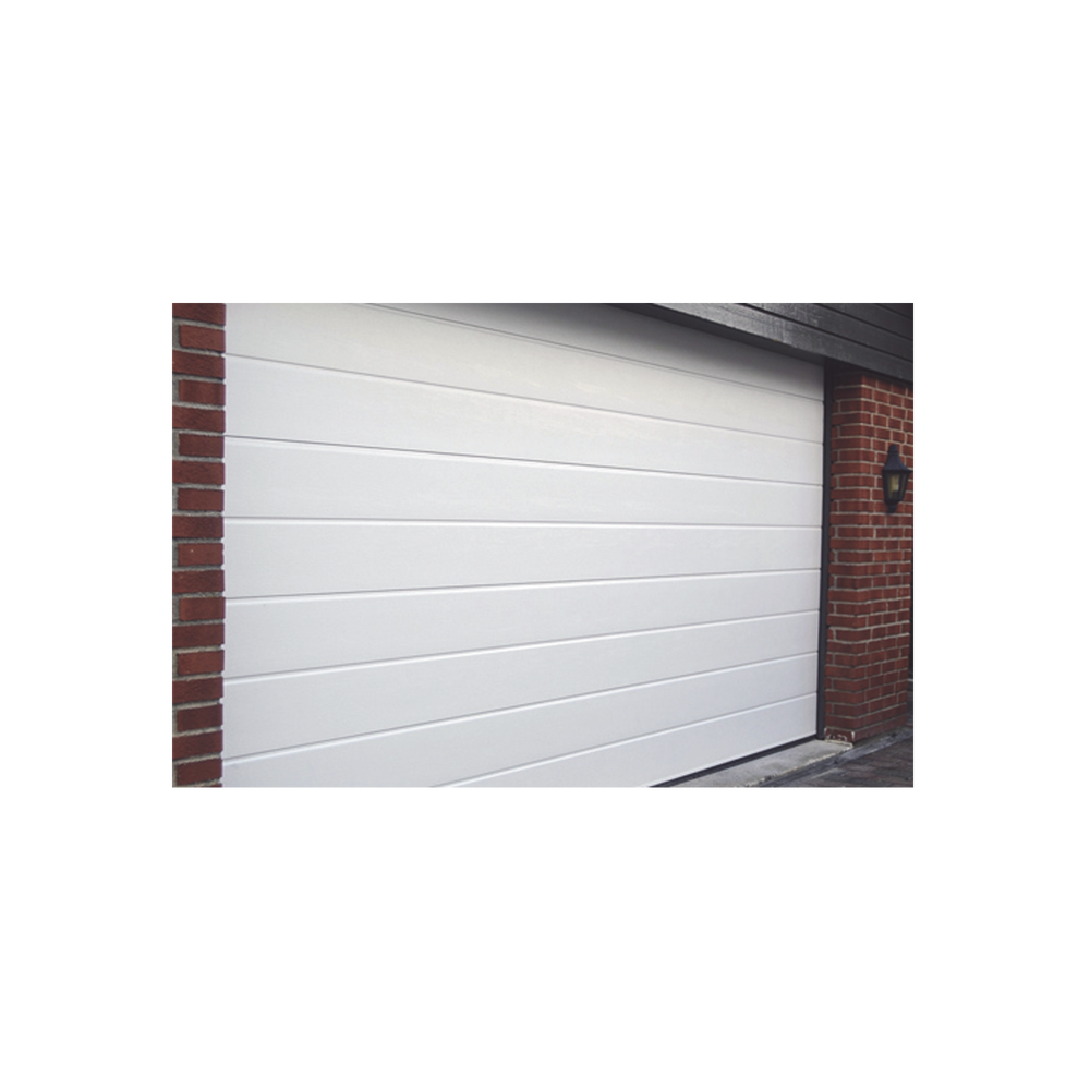 Puerta de Garage de Alta Calidad / Linea Central / Color Blanco 14X8 pies,  AISLADA, Estilo Americana.