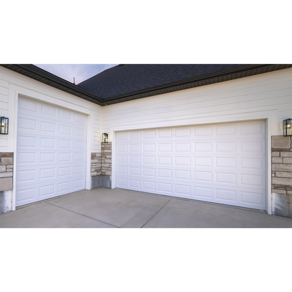 Puerta de Garage de alta calidad, Color blanco 8x7 pies,  AISLADA, Estilo Americana , CUADRO CORTO.
