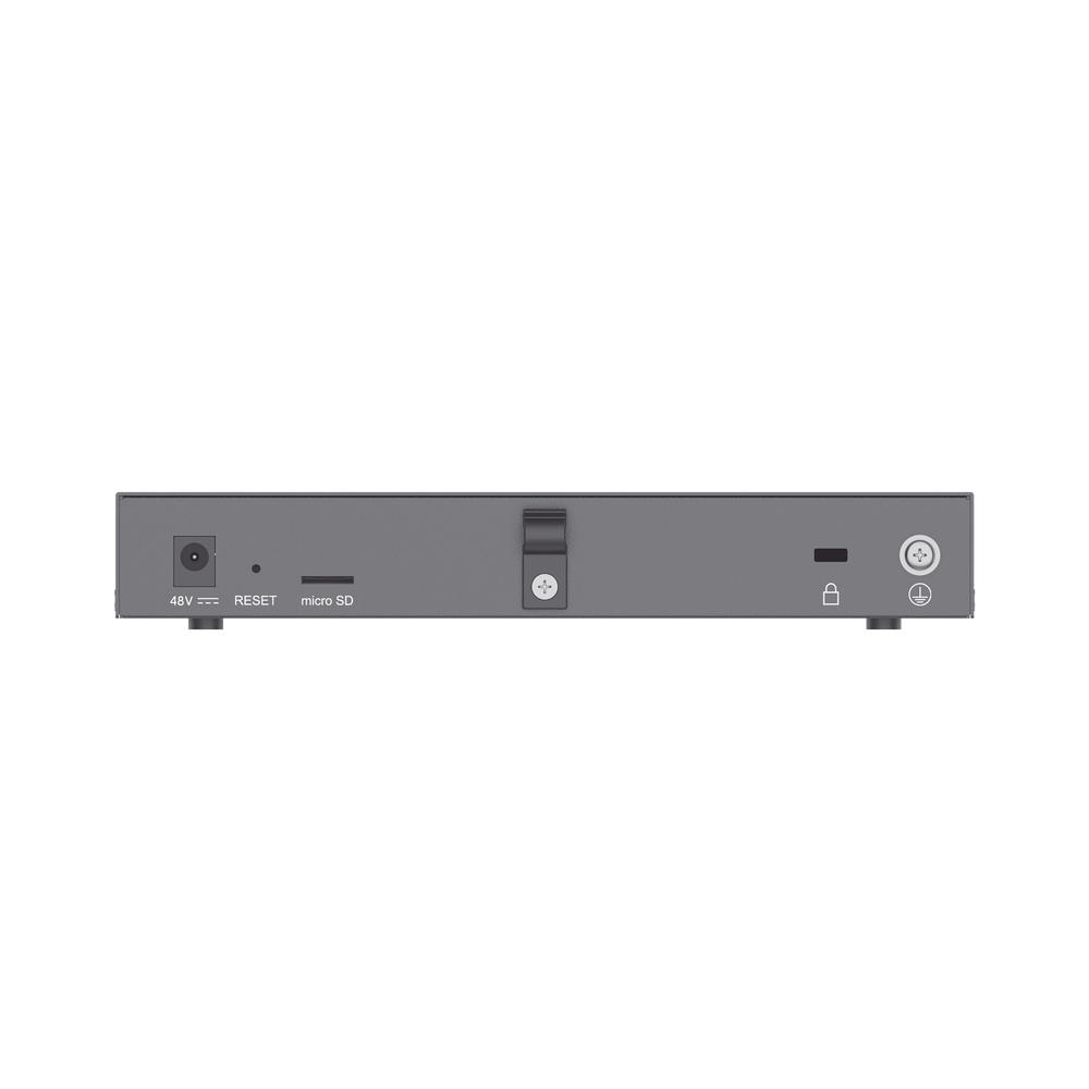 4 en 1: Firewall Nueva Generación, Router, IP PBX (24 usuarios / 8 llamadas), Switch Gigabit de 5 Puertos (4 PoE) y 2 Puertos SFP 2.5 Gigabit