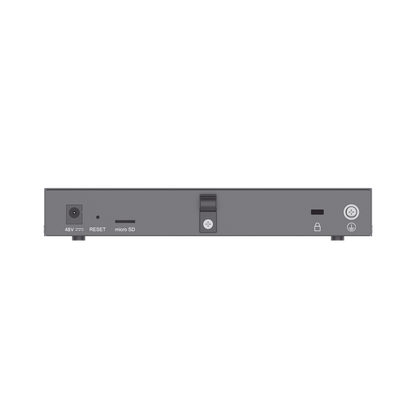 4 en 1: Firewall Nueva Generación, Router, IP PBX (24 usuarios / 8 llamadas), Switch Gigabit de 5 Puertos (4 PoE) y 2 Puertos SFP 2.5 Gigabit