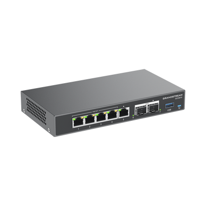 4 en 1: Firewall Nueva Generación, Router, IP PBX (24 usuarios / 8 llamadas), Switch Gigabit de 5 Puertos (4 PoE) y 2 Puertos SFP 2.5 Gigabit