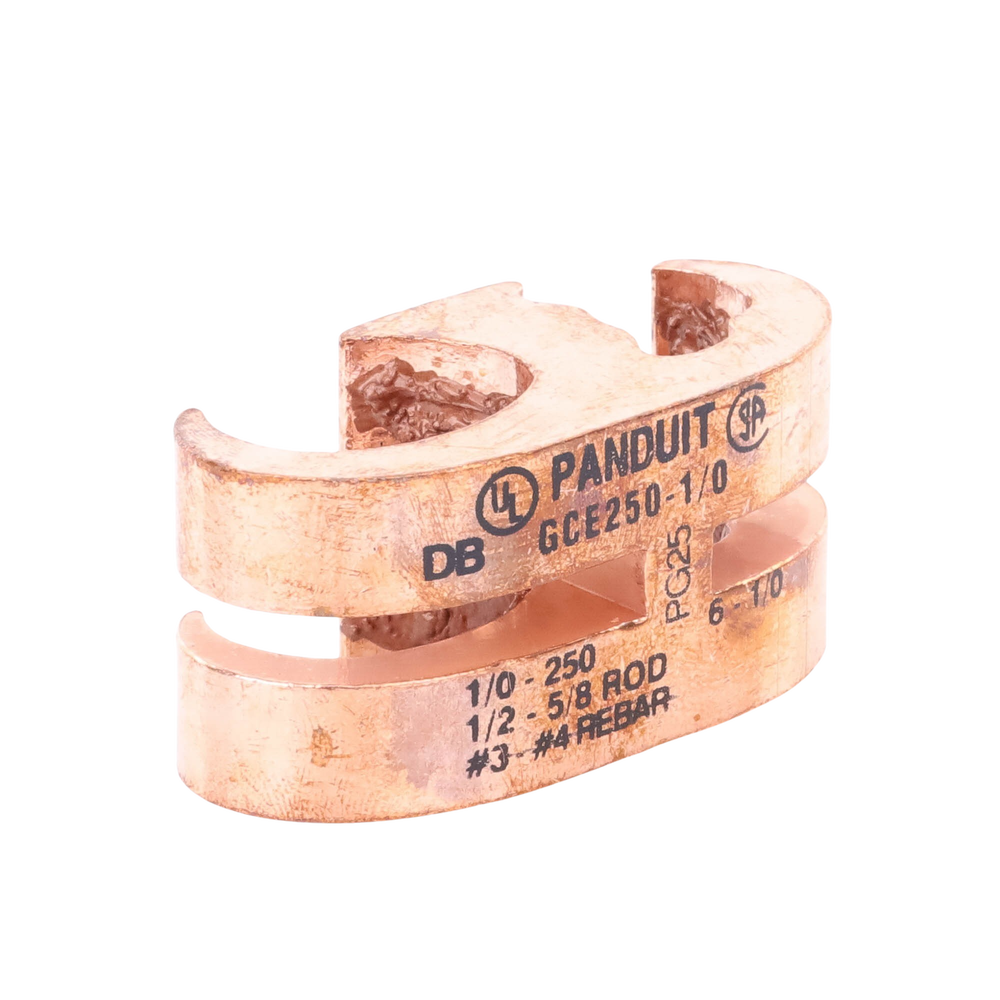 Conector de Conexión a Tierra tipo "E" para Conductor 1/0 AWG STR – 250 KCMIL MAIN y 6 AWG SOL – 1/0 AWG STR TAP