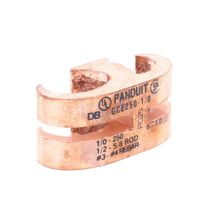 Conector de Conexión a Tierra tipo "E" para Conductor 1/0 AWG STR – 250 KCMIL MAIN y 6 AWG SOL – 1/0 AWG STR TAP