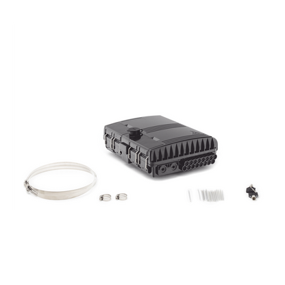 Cierre de Empalme para 24 fusiones de fibra óptica, Interior/Exterior, con 8 acopladores SC/APC y splitter 1x8 SC/APC Incluido, IP65