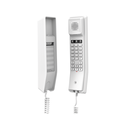 Teléfono IP para Hoteles / Altavoz HD / 2 Cuentas y Líneas SIP / 10 Teclas de Marcación Rápida / 3 Teclas Programables / Códec OPUS / Gestión GDMS / Instalación en Escritorio y Pared / PoE 100 Mbps