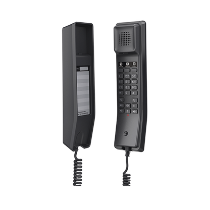 Teléfono IP para Hoteles / Altavoz HD / 2 Cuentas y Líneas SIP / 10 Teclas de Marcación Rápida / 3 Teclas Programables / Códec OPUS / Gestión GDMS / Instalación en Escritorio y Pared / PoE 100 Mbps