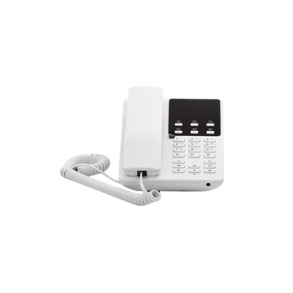 Teléfono IP Hotelero Wi-Fi, 2 líneas SIP con 2 cuentas, codec Opus, IPV4/IPV6, color blanco, con gestión en la nube GDMS